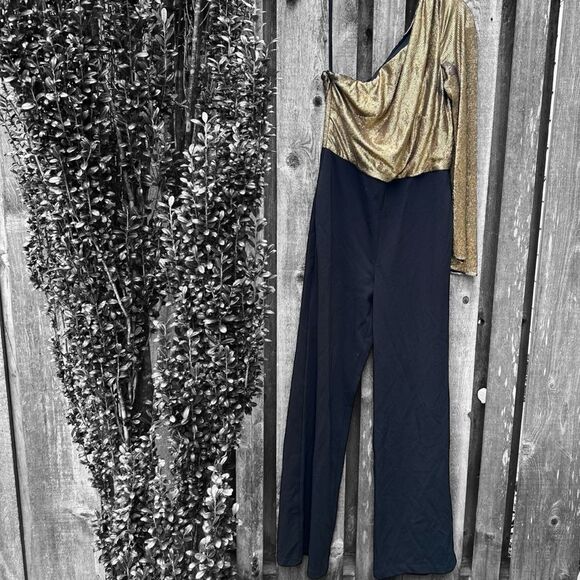 Lauren Ralph Lauren Copper One Shoulder Jumpsuit Size 6 - Picture 6 of 13